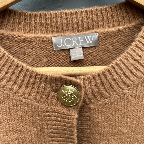 J Crew Caramel Alpaca Merino Button front Cardigan, Small - Picture 10 of 12